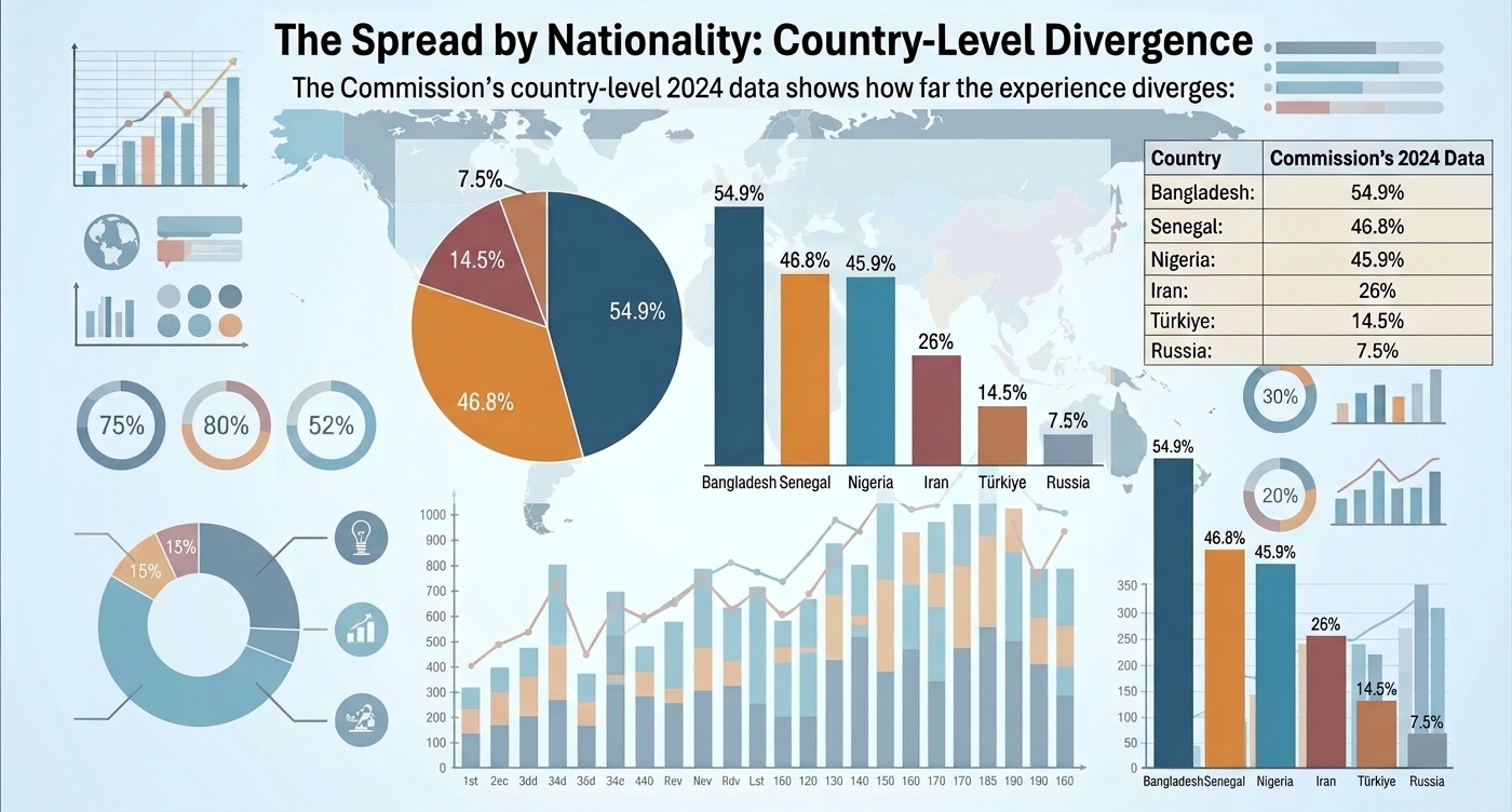 Schengen Visa Refusal Rates by Nationality: What the Official 2024 Data Shows