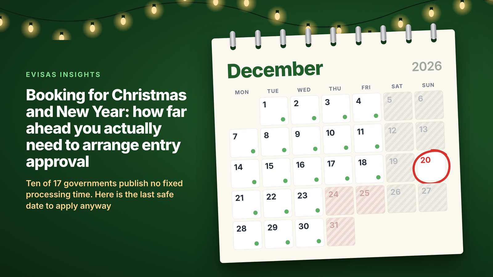 Booking for Christmas and New Year: How Far Ahead You Actually Need to Arrange Entry Approval